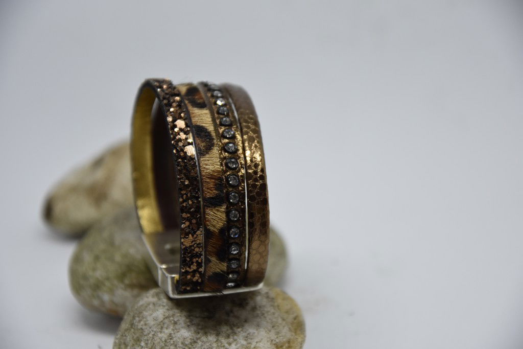 N°17 Lederen Armband Tijgerprint