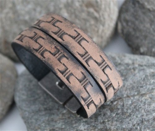 N°15 Lederen Armband Vintage Beige Bruin