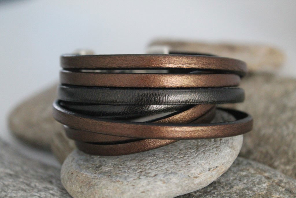 N°2 Wikkel Armband Brons Zwart