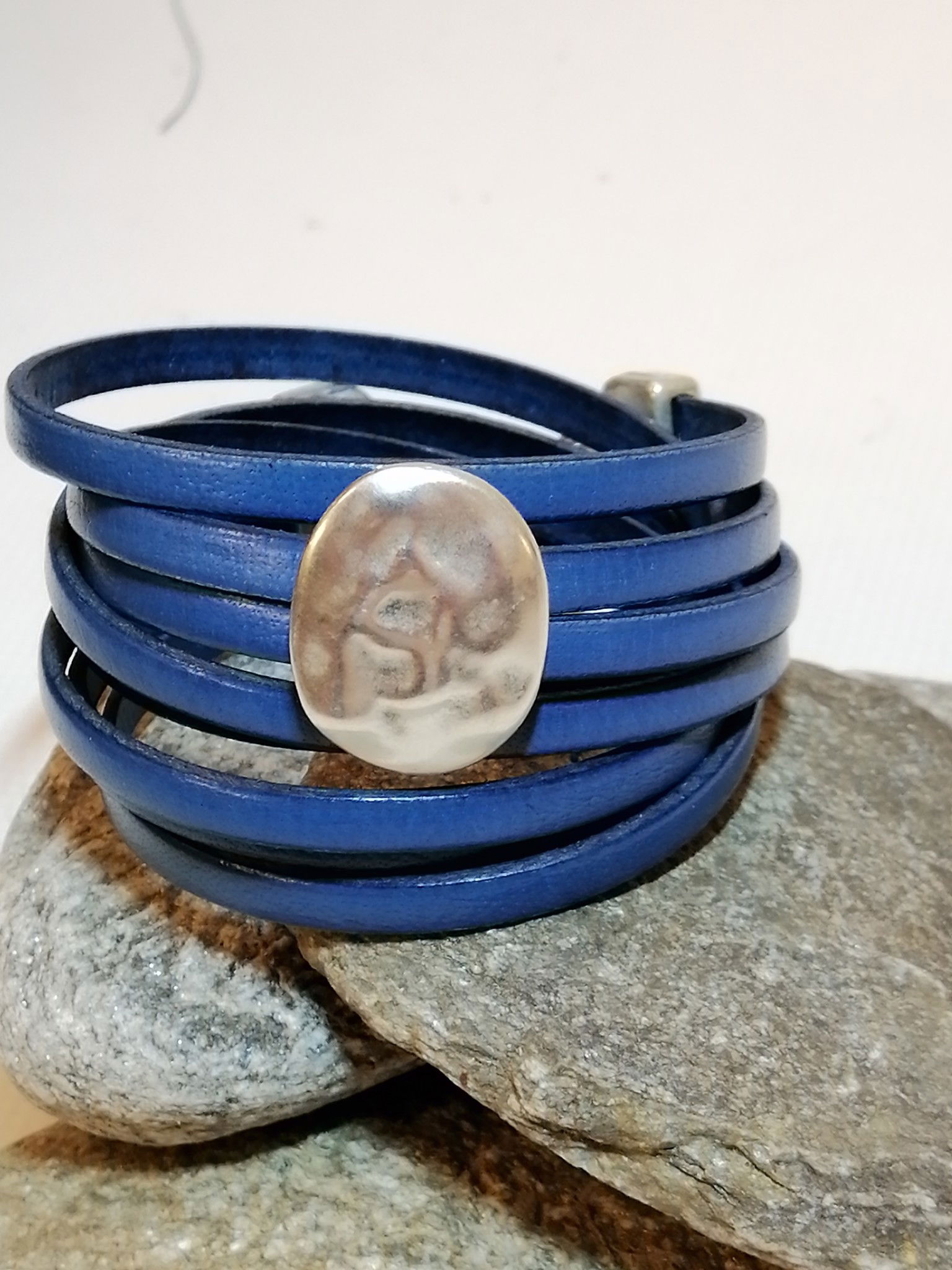 N°6 Wikkel Armband Blauw