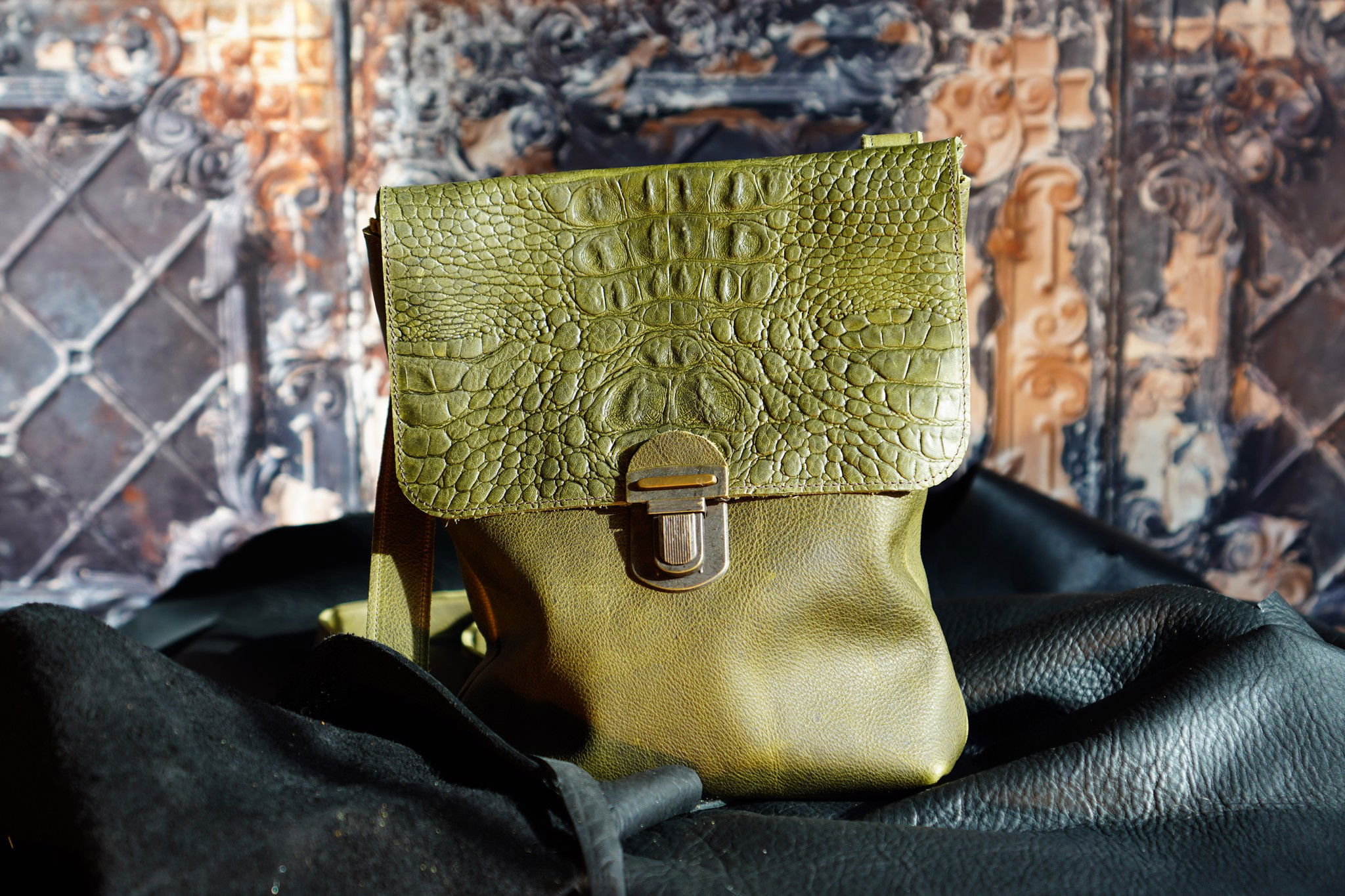 Handtas Paulien Groen Croco
