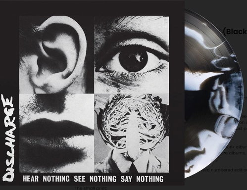 Discharge - Hear Nothing See Nothing Say Nothing (Black & White swirl vinyl) (LP)