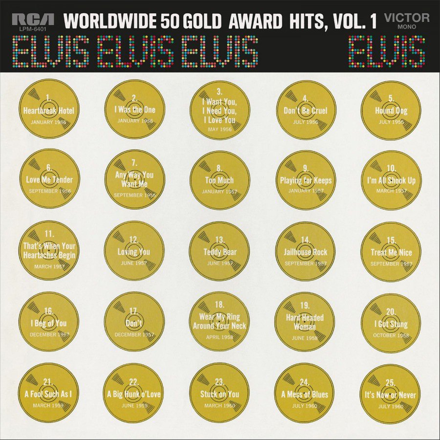 Elvis Presley - Worldwide 50 Gold Award Hits Vol. 1 (Gold & black marbled vinyl) - 4LP (LP)
