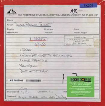 The Alan Parsons Project - I Robot “Work In Progress”  RSD25 (LP)